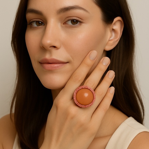 Charming Charlie Orange Statement Ring - Picture 1 of 4